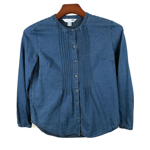 Old Navy Tops - Old Navy Womens Cotton LS Button Up Medium Wash Denim Jean Blouse Shirt XS